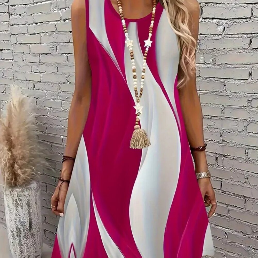 Hot Pink Swirl Dress- NWOT -